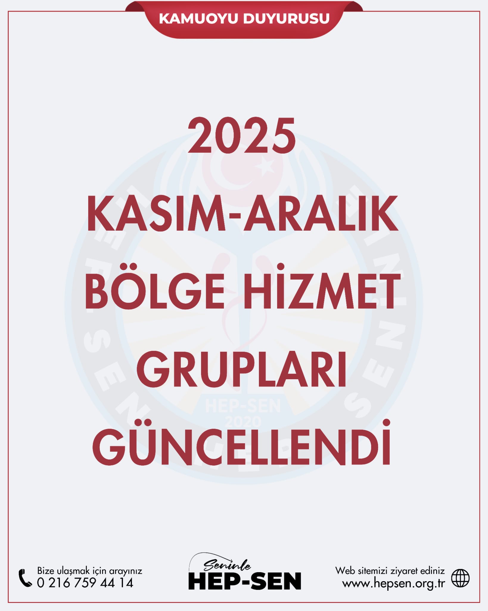 2025 Kasım-Aralık Bölge Hizmet Grupları